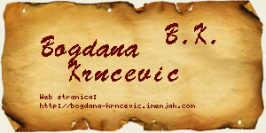 Bogdana Krnčević vizit kartica
